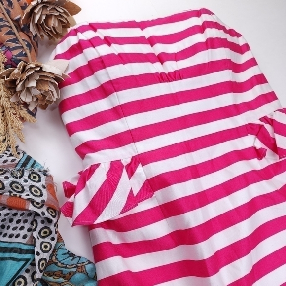 Lilly Pulitzer Red White Stripe Cotton Barbiecore Dress Sz 8 - Picture 4 of 15
